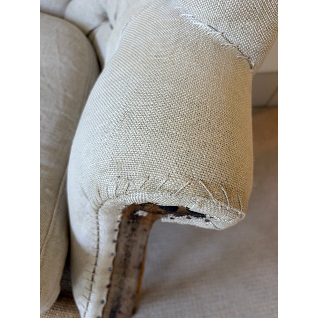 Restoration Hardware Set of 2 Restoration Hardware Tufted Deconstructed Wingback Chairs For Sale - Image 4 of 10