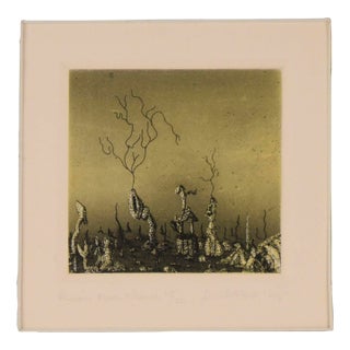 "Arian Moon Chance" - 1975 Surrealist Lithograph on Paper by Jim Crabb For Sale