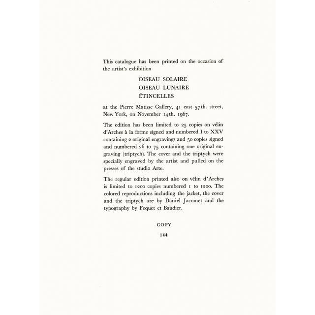 1960s 1967 Joan Miró Lithograph 30, "Femmes Oiseaux Étoiles" (Female Birds Stars) For Sale - Image 5 of 5