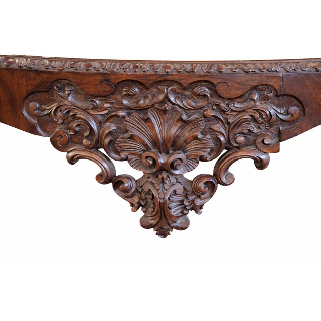 English English George III Carved Mahogany Console Table C. 1770 For Sale - Image 3 of 3