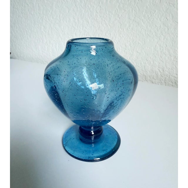 Vintage Biot France Bubble Glass Footed Bud Vase For Sale In Sacramento - Image 6 of 8