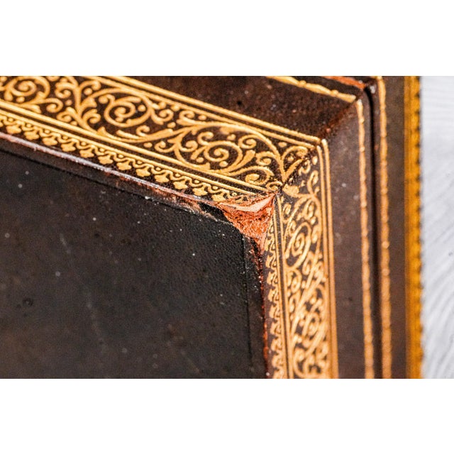 Handsome Shreve, Crump, & Low Ornate Antique Leather Jewelry Table Desk Box For Sale - Image 10 of 14