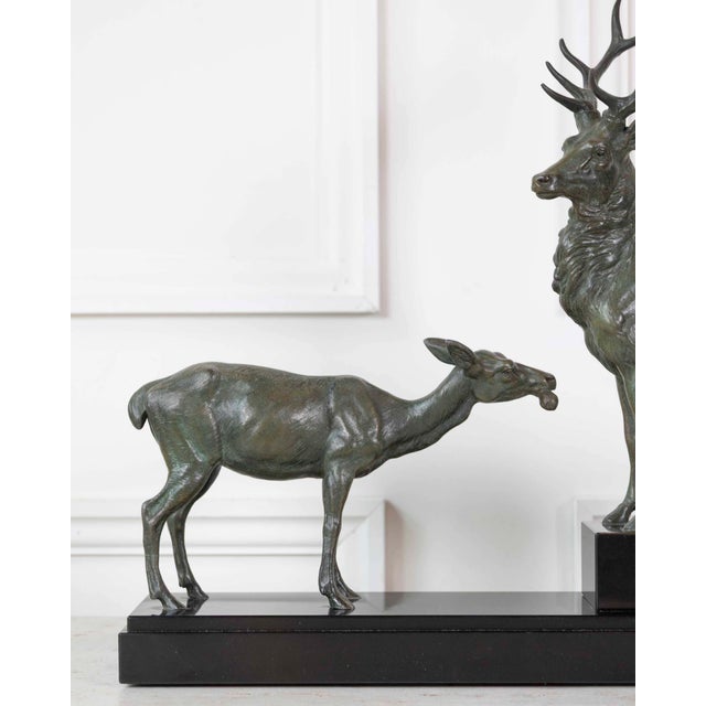 Mid 20th Century Mid 20th Century Louis-Albert Carvin Stag and Doe Sculpture For Sale - Image 5 of 11