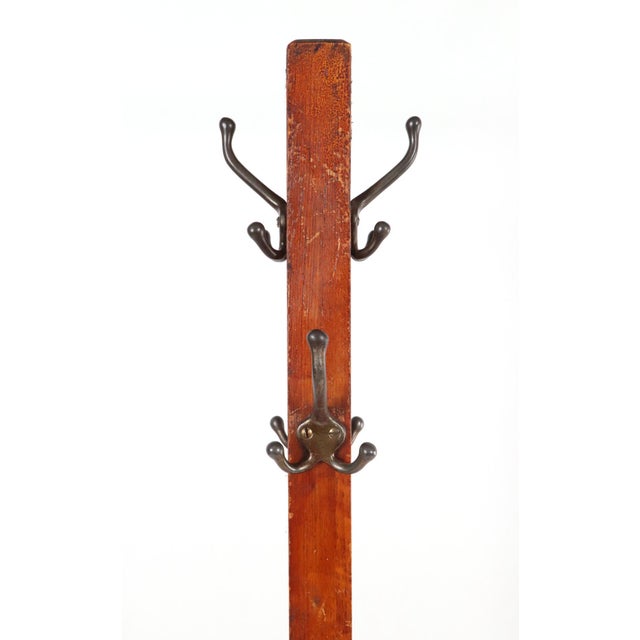 19th Century Oak Free Standing Coat Rack For Sale - Image 4 of 5