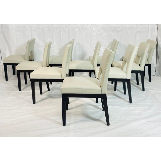Holly Hunt Set of 10 Christian Liaigre “Velin” Solid Oak Dining Chairs for Holly Hunt, Usa For Sale - Image 4 of 18