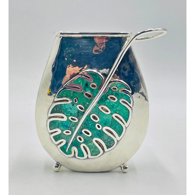 Striking vintage vase designed and manufactured in Taxco, Mexico by renowned Mexican silversmith Emilia Castillo, daughter...