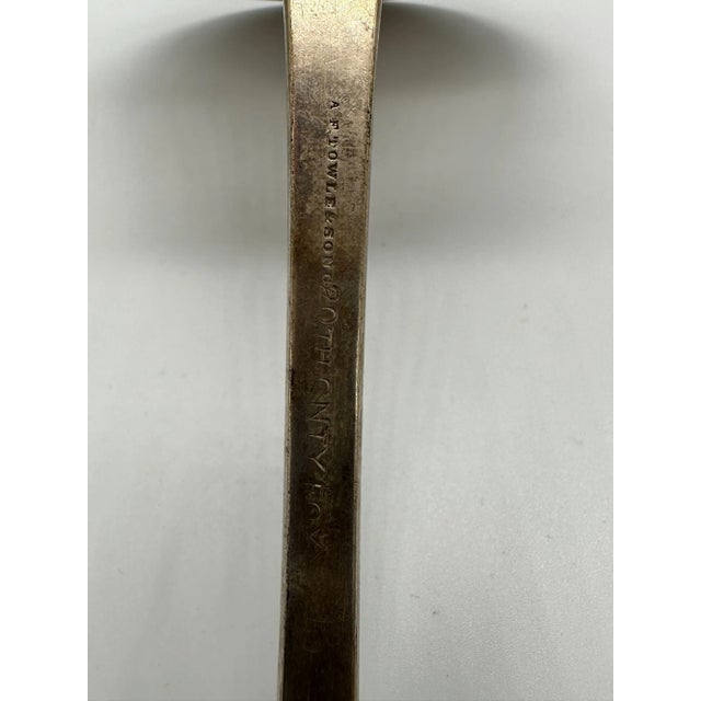 Metal 1889 Towle Mfg. Co Shell II Pattern Large Soup Ladle Mono Grammed "Fox" For Sale - Image 7 of 10