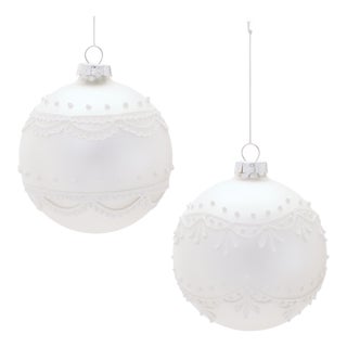 Round Glass Ornament Set of 6 For Sale