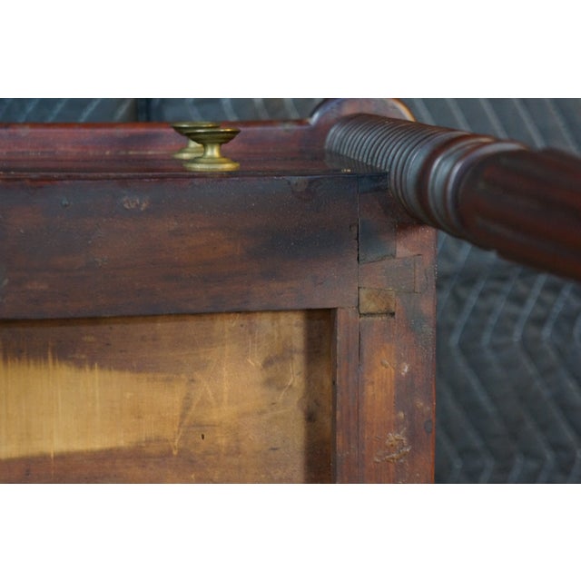 Antique Early 19th C. American Federal Mahogany Carved Work Table Nightstand For Sale - Image 14 of 17