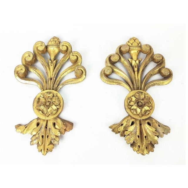 Regency Gilt Wood Gesso Wall Appliqués For Sale - Image 6 of 6