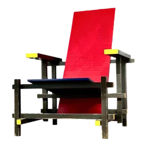 Red Blue Chair by Gerrit Rietveld for Cassina, Italy, De Stijl Modern, 1918