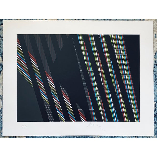 Printmaking Materials Attilio Taverna, Italian Kinetic Op Art Attilio Taverna Silkscreen Lithograph Print Light Artist, 1981 For Sale - Image 7 of 8