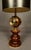 Chestnut Mid 20th Century Large Brass & Mahogany Nautical Desk Lamp With Clock and Barometer Swivel Head For Sale - Image 8 of 15