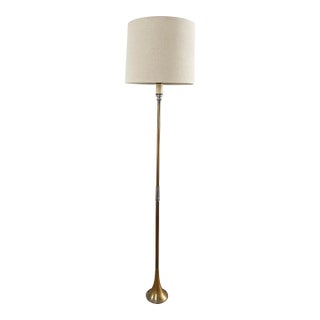 1972 Chapman Hunting Horn Form Floor Lamp With Black Base — Mid-Century Modern For Sale