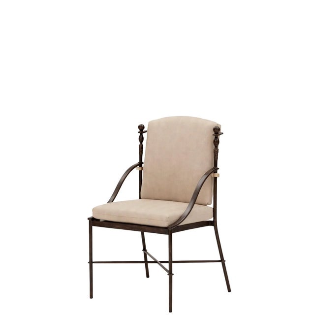 Contemporary Montecito Outside Dining Armchairs in Bronze Finish by Michael Taylor, Set of 11 For Sale - Image 3 of 3