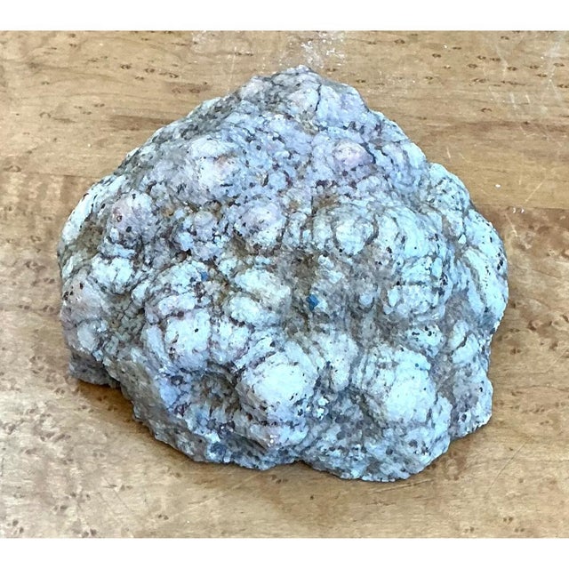 Formed through natural geological processes over millions of years, this authentic white quartz geode specimen reveals a...