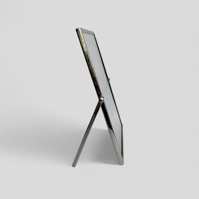 Drexel Heritage Chrome and Glass Floating Picture Frame Holds a 5 x 7 Picture