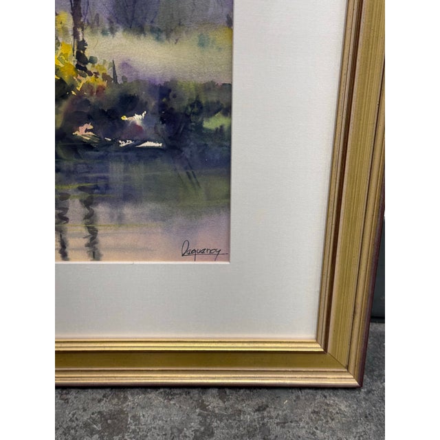 Circa 2000 Rafael Requena (1932 - 2003) "Xochimilco, Mexico" Framed Watercolor For Sale - Image 11 of 12