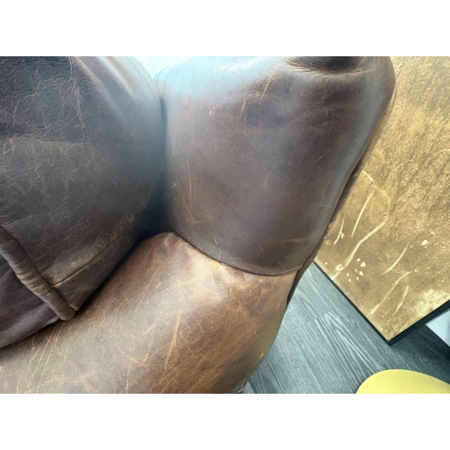 Rh Original Lancaster Leather 3-Cushion Sofa – 8' | Luxe Depth | Italian Brompton | Cocoa For Sale In Columbus - Image 6 of 18