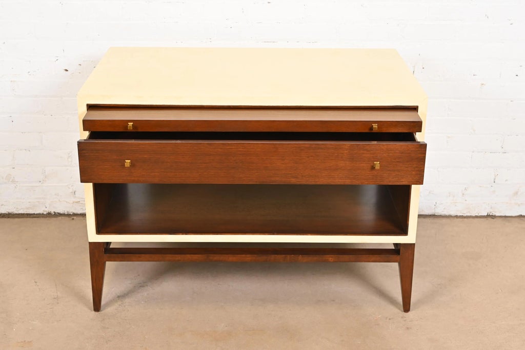 Barbara Barry for Henredon Modern Walnut and Cream Lacquered