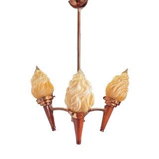 Art Deco Torch Chandelier For Sale