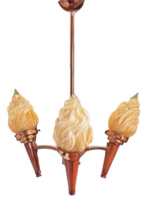 Art Deco Torch Chandelier