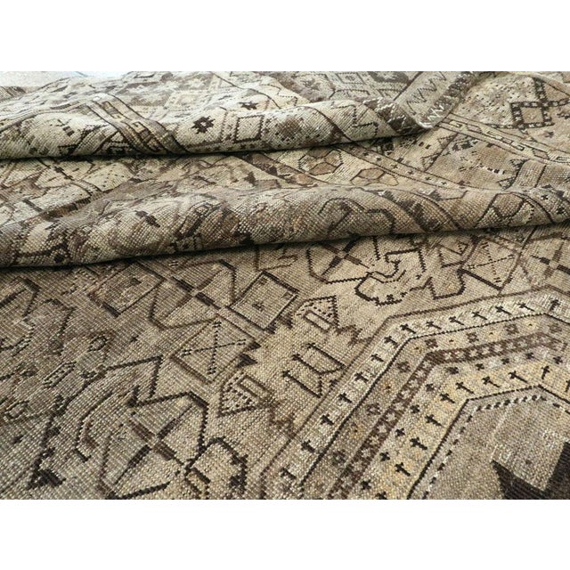 Galerie Shabab Collection Early 20th Century Beshir Large Room Size Tribal Rug in Neutral Earth Tones For Sale - Image 10 of 10