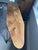 Vintage wood adjustable ironing board with two height settings creating a flexible wooden tabletop surface. • Constructed...