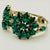 1950s Rhinestone Clamper Bracelet Emerald Green Ab For Sale - Image 4 of 11