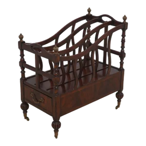 Jonathan Charles 1 Drawer Mahogany Canterbury Magazine Rack
