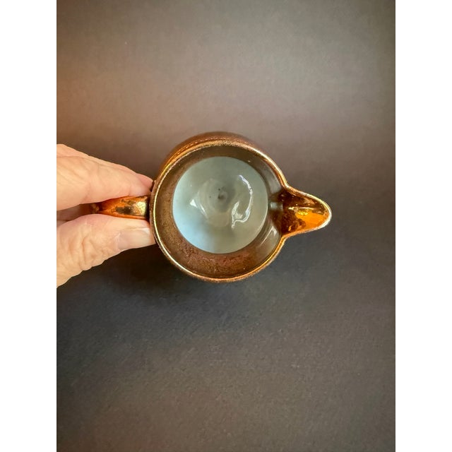 Ceramic Vintage English Copper Lustre Pitcher/Creamer For Sale - Image 7 of 8