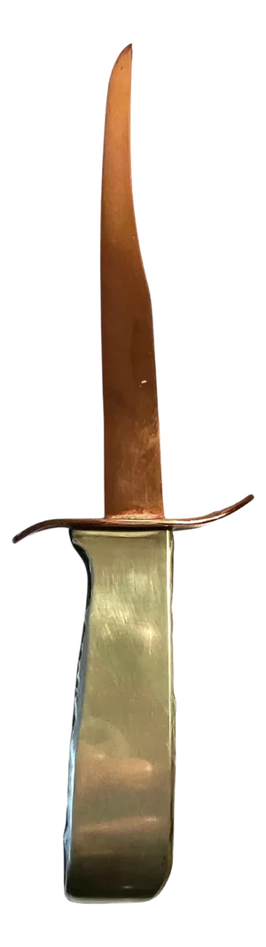 Copper and Brass Letter Opener with Hammered Side Handle