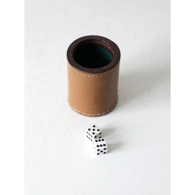 Animal Skin Vintage Leather Dice Cup Set For Sale - Image 7 of 12