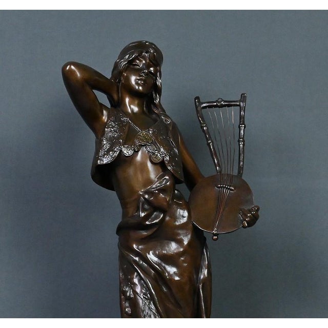 E. Villanis, Bohemian Woman, Late 19th Century, Bronze For Sale - Image 5 of 18