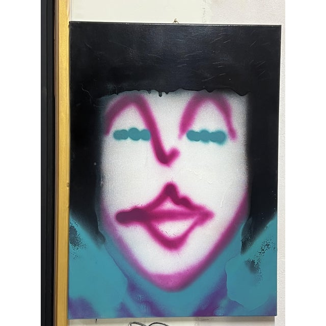 Contemporary ArpVerdeacqua, Italian Fashionist Face, Canvas For Sale - Image 3 of 6