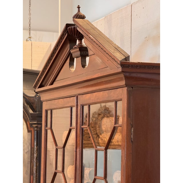 Late 18th Century English Mahogany Secretary Bookcase For Sale - Image 14 of 15