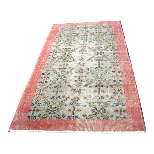 Vintage Turkish Anatolian Faded Area Rug For Sale