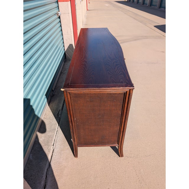 Wood Modern Barbara Barry for Baker / McGuire Rattan, Oak & Raffia Sideboard Buffet For Sale - Image 7 of 18