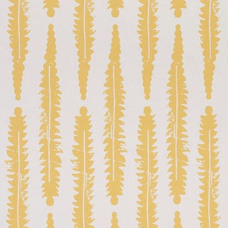 Sample - Schumacher x Molly Mahon Fern Wallpaper in Mustard For Sale