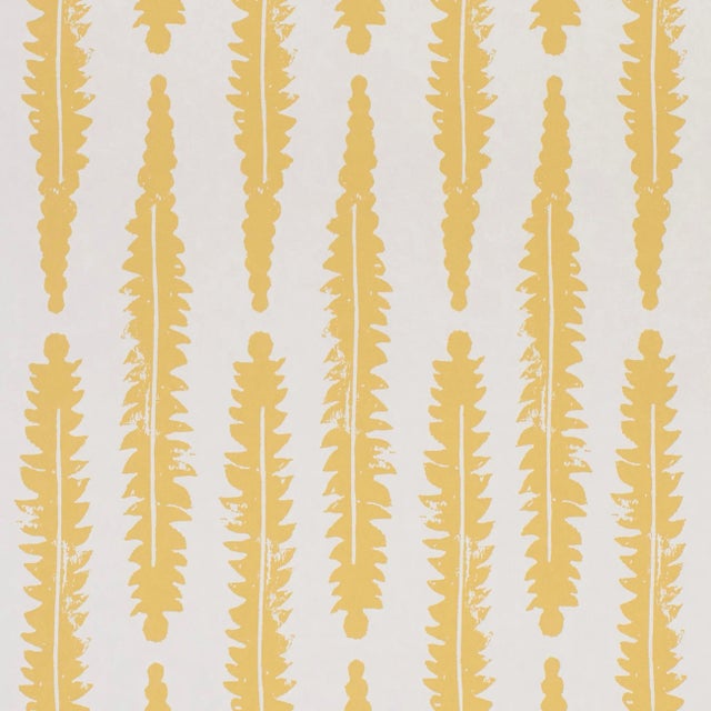 Sample - Schumacher x Molly Mahon Fern Wallpaper in Mustard For Sale
