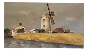 Rene Durey, Windmill, Oil on Canvas