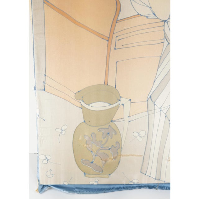 Late 20th Century 20th Century Decorative Print on Silk After "Woman Bathing" by Mary Cassatt For Sale - Image 5 of 7