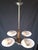 1950s Art Deco Chandelier in Chrome and Pink Opaline Glass, 1950s For Sale - Image 5 of 9