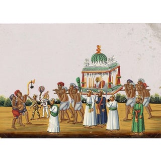 Indian Company School, Procession at the Muharram, 1800s, Gouache on Paper For Sale