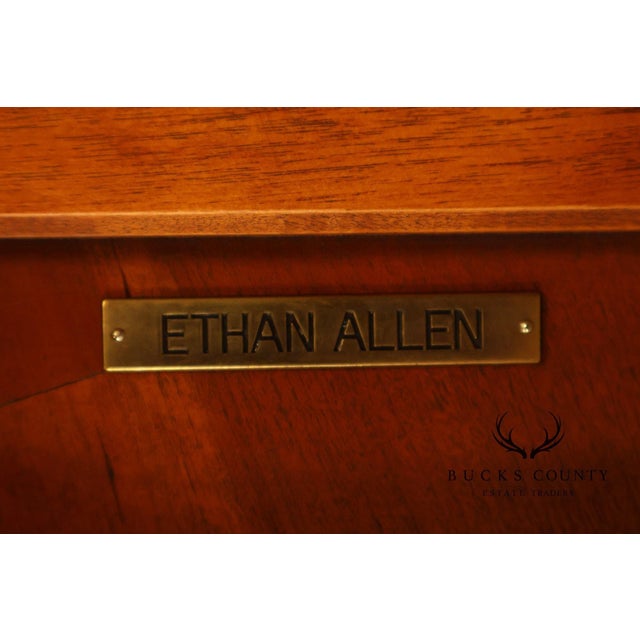 Brown Ethan Allen Townhouse Collection Round Pedestal Side Table For Sale - Image 8 of 18