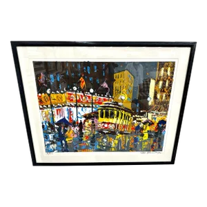 Original Paul Blaine Henrie Cityscape Serigraph on Paper A/P Signed by Artist