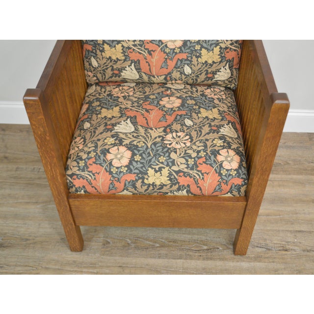 Stickley Mission Collection Oak Spindle Cube Chair Chairish
