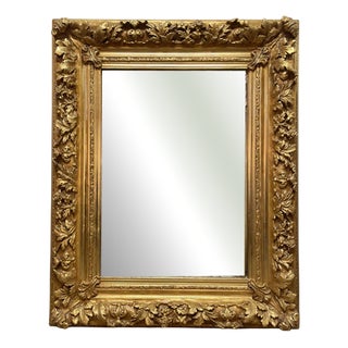 French Rectangular Gilt and Carved Wood Mirror For Sale