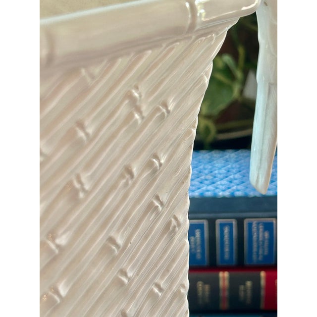 White 1970s Fitz & Floyd White Parrot Faux Bamboo Chinoiserie Planter Japan For Sale - Image 8 of 11
