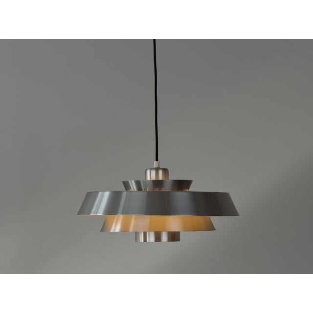 Vintage Nova Pendant Lamp in Aluminum by Jo Hammerborg for Fog and Mørup, 1963 For Sale - Image 3 of 11